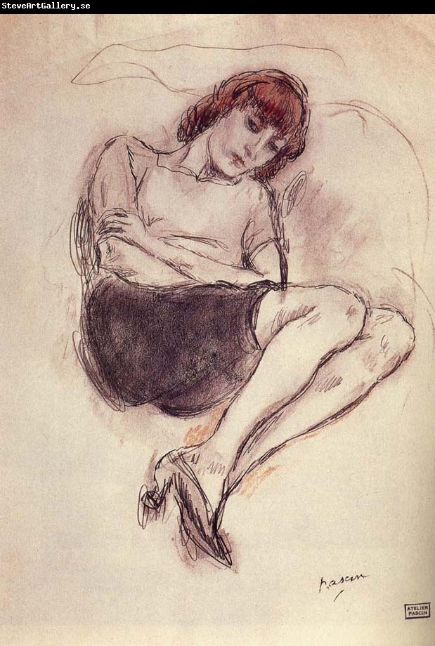 Jules Pascin Aiermila wearing the black dress